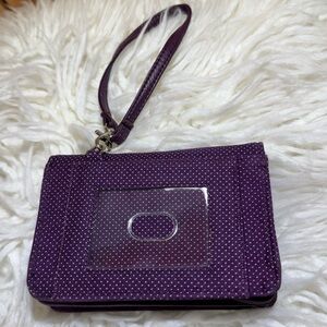 Thirty-One Every-Day Wristlet Wallet Purple Multi-Zipper Clutch